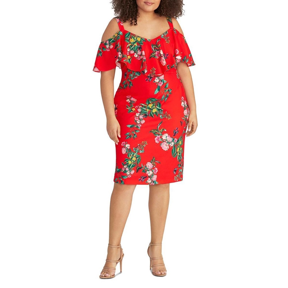 Rachel by Rachel Roy floral cold shoulder cocktail